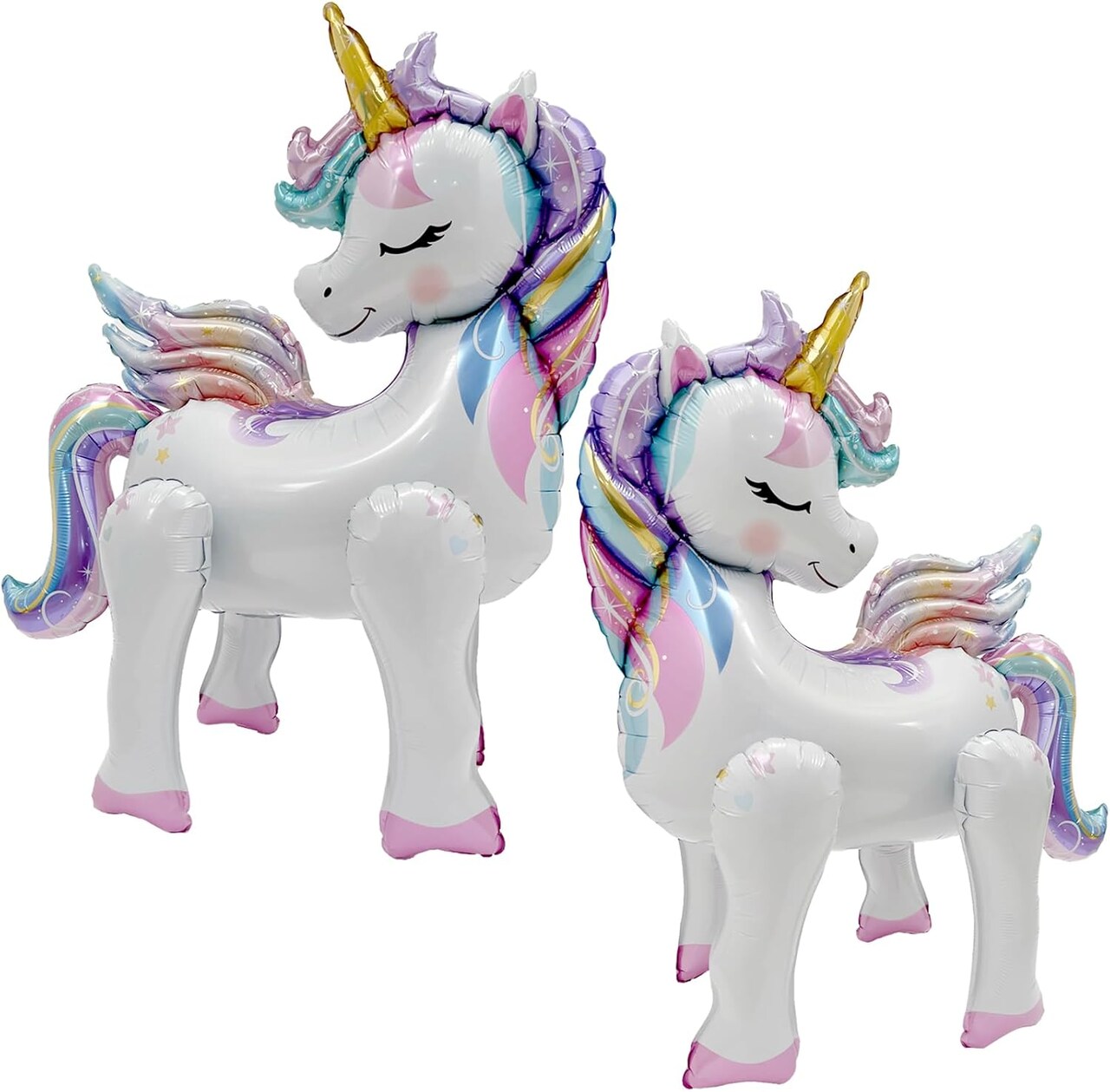 Self-Standing Unicorn Balloons for Birthday Decorations Rainbow Unicorn Party Supplies Unicorn Foil Balloon - 28 Inch, Pack of 2